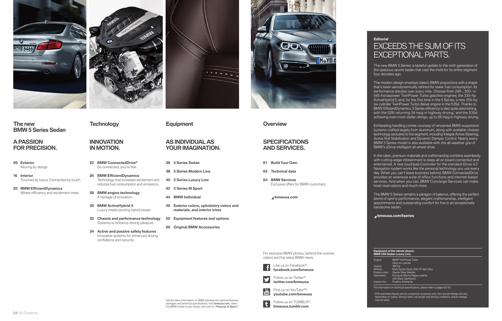 2014 BMW 5-Series Brochure Page 2